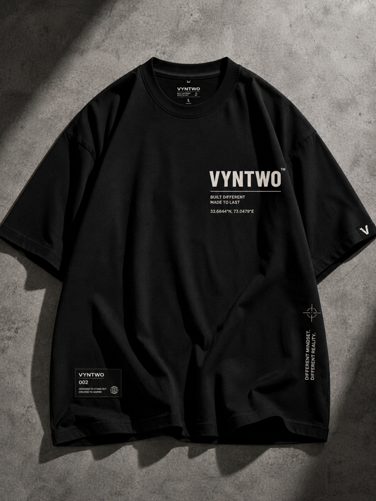 VYNTWO™ Oversized Streetwear T-Shirt – Black