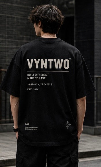 VYNTWO™ Oversized Streetwear T-Shirt – Black